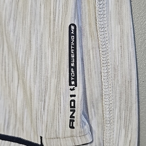 And1 medium silver and black short sleeve athletic shirt - Picture 5 of 6
